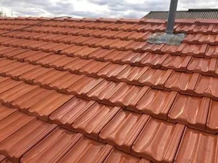 Close view of restored terracotta tiles